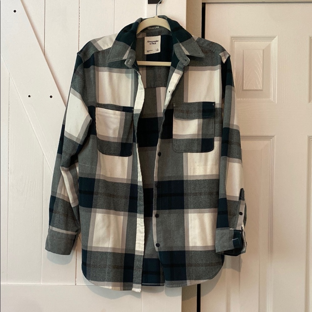 Abercrombie and Fitch Plaid Button-Up Shacket/Shirt